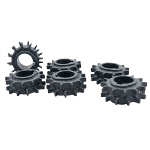 Intralox S1100 EZ-Track conveyor sprocket with a round bore and keyway, featuring a 12-tooth (12T) profile and 2.3-inch (58mm) pitch diameter, molded in high-strength gray plastic.